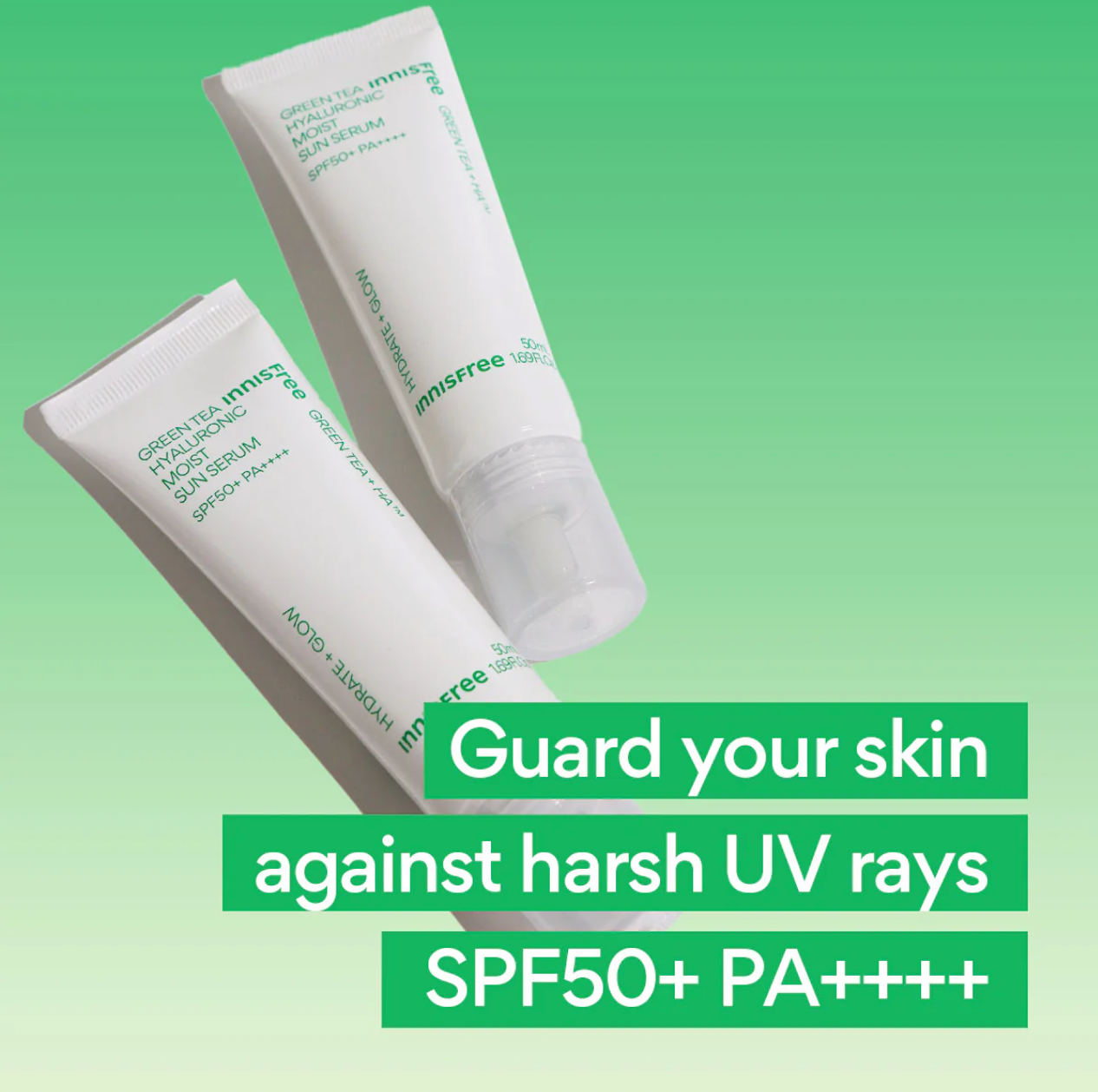 innisfree Green tea Hyaluronic Sun Serum SPF50+ PA++++ 50ml